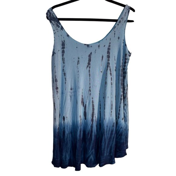 Blue Tie-Dye Sleeveless Flowy Tank Top M  For Women - Picture 1 of 5
